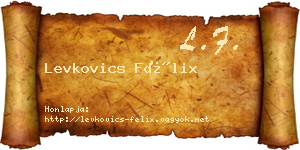 Levkovics Félix névjegykártya